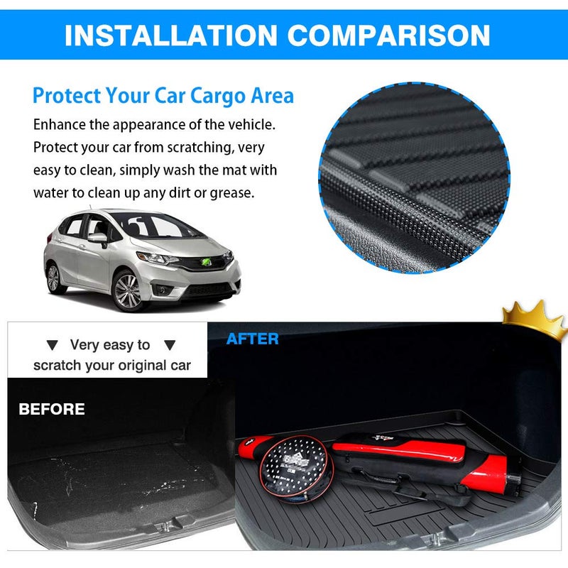 Powerty Cargo Mat Fit for Honda Fit 2015 2016 2017 2018 2019 2020 Trunk Mat Accessories All Weather TPO Rear Cargo Liner Upgrade Material - Image 4